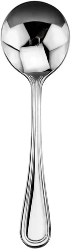 Vista 4 de New Star Foodservice Slimline Pattern - Cuchara de caldo de acero inoxidable 18/0, 5.7 pulgadas, juego de 12, grado comercial