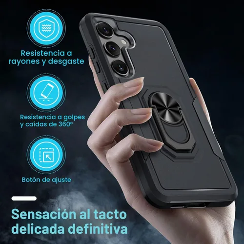 Vista 7 de Compatible con Samsung Galaxy S24/S25 Funda con Protector de Pantalla de Vidrio Templado, Resistente a Prueba de Golpes de Servicio Pesado Funda