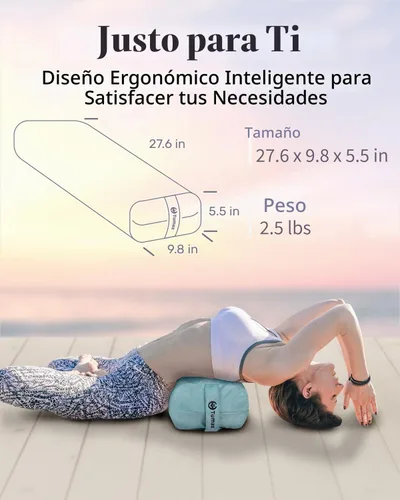 Vista 2 de Tumaz Yoga Bolster Set, Rectangular Yoga Bolster with Washable Cover