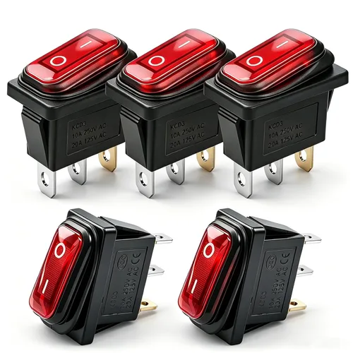 Vista 17 de TWTADE / 4 unids interruptor basculante momentáneo cuadrado (ON) - Apagado (ON) SPDT 3 Pin 3 posiciones 6A 250VAC/10A 125VAC Mini coche auto barco