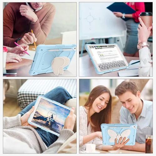 Vista 9 de YINLAI Funda para iPad de 9ª, 8ª y 7ª generación de 10.2 pulgadas, iPad Air de 3ª generación con soporte para lápiz y soporte para lápices