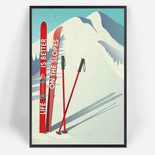 Vista 12 de Pósteres de Lona de Acción de Esquí Geniales y Modernos Arte de Pared de Deportes Extremos de Invierno Escena de Nieve Preppy Impresiones de Esquí
