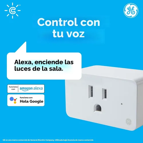 Vista 4 de GE Cync Enchufe inteligente interior, control de tomacorriente inteligente, enchufe de salida WiFi, compatible con Matter, funciona con Alexa