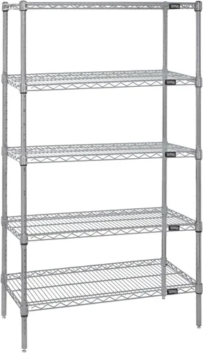 Vista 9 de Quantum Storage Systems WR74-1824BK Kit de inicio para estantería de alambre de 4 niveles de altura de 74 pulgadas, acabado negro, 18 pulgadas