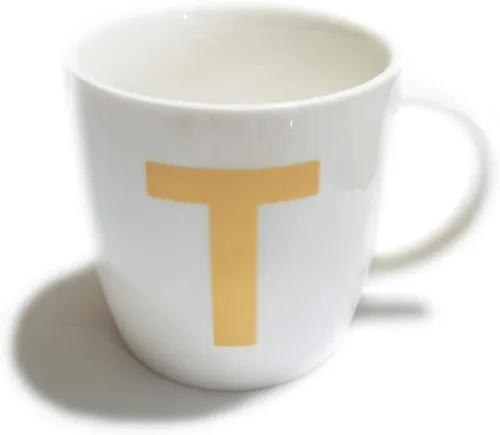 Vista 8 de ZaH Taza de café de 16 onzas, taza de cerámica del alfabeto ABC para mujeres, hombres, niños y niñas, decoración del hogar, taza inicial A-Z (A)