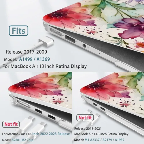 Vista 2 de May Chen Funda compatible con MacBook Air de 13 pulgadas (modelos A1369 y A1466, versión anterior 2010-2017), carcasa rígida de plástico