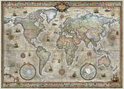 Vista 2 de Heye HY29871 Puzzles-Map Art, 1000 Pc-Retro World