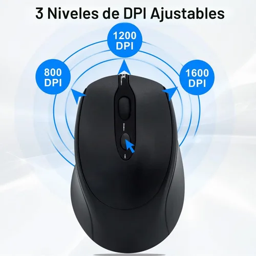 Vista 5 de Bluetooth Mouse,Rechargeable Wireless for Laptop/iPad/MacBook Pro/Air, Silent Mouse Portable Slim for Surface Pro/PC/Lenovo/Samsung Tablet (Black)