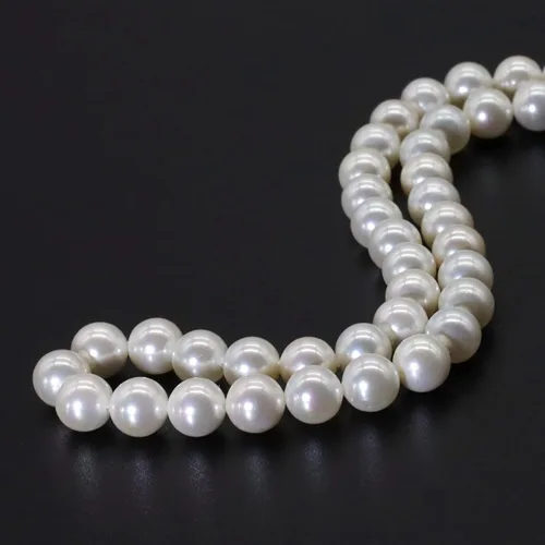 Vista 2 de Pearl Necklace for Women, 6-8mm Round White Pearl Choker Necklace for Men Strand Pearl Collar Women Girls Pearl Jewelry Gift Wedding Pearl Necklace