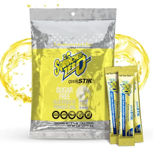 Vista 9 de Bebida en polvo Qwik Stik de Sqwincher, con electrolitos y sin azúcar (contiene 50 unidades), cítrico (Cool Citrus), 50 Zero sugar electrolyte
