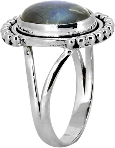 Vista 4 de YoTreasure Anillo de plata de ley 925 maciza de labradorita de 0.394 x 0.551in, Metal Piedra preciosa Metal, labradorita