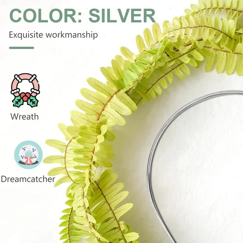 Vista 5 de Cabilock 16 aros de hierro para manualidades, anillos de metal atrapasueños con forma de estrella, corazón y luna, anillos de macramé, aros