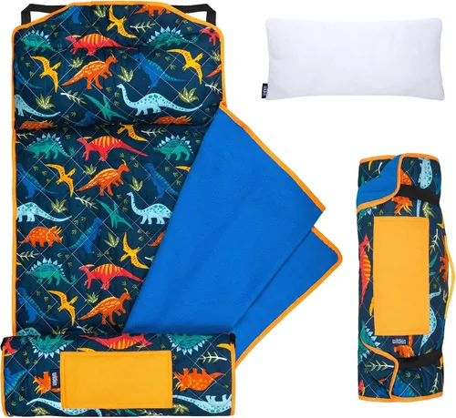 Vista 9 de Wildkin Tapete acolchado moderno de microfibra para siesta con almohada reutilizable para niños y niñas, ideal para dormir en primaria