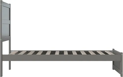 Vista 5 de AFI NoHo - Cama de plataforma de tamaño individual con estribo y estación de carga en color gris