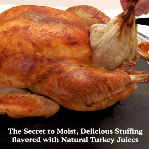 Vista 4 de Regency Wraps Bolsas de relleno de pavo, bolsa de malla 100% algodón que permite que el jugo de aves de corral le dé sabor al aderezo con extracción