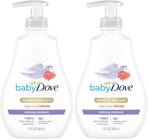 Vista 7 de Baby Dove - Loción para bebé para piel sensible de cuidado calmante con fragancia, hidratación hipoalergénica y probada por dermatólogos, 13 onzas