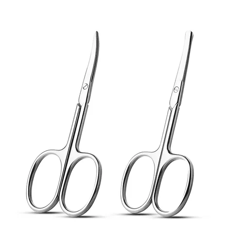 Vista 10 de Tijeras pequeñas de aseo facial para hombres y mujeres, para cejas, pelo de nariz, bigote, barba, pestañas, kit de recortar orejas, tijeras