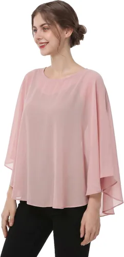 Vista 23 de Capas de gasa para mujer, chales y envolturas para poncho Negro