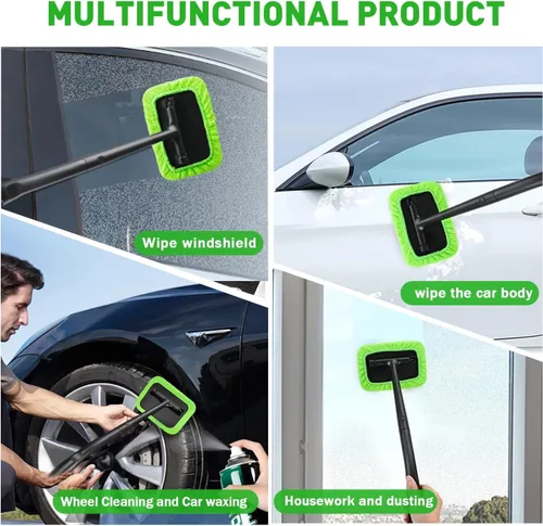 Vista 2 de Herramienta Limpiadora de Parabrisas Xindell – Kit de Limpieza de Ventanas Interiores de Automóvil con Mango Desmontable de 22", Escobilla