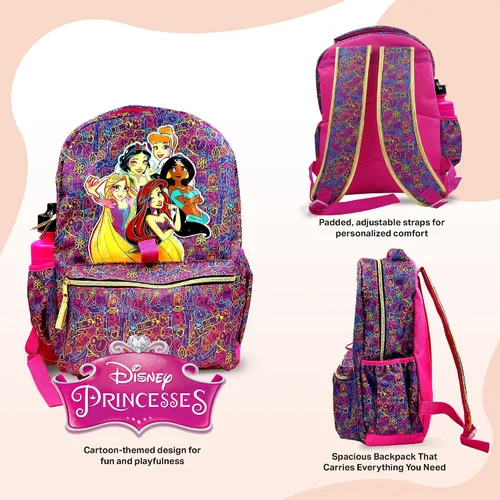 Vista 3 de Juego de mochila de 16 pulgadas para niñas y niños, mochila escolar para niños de jardín de infantes y primaria con accesorios para la escuela