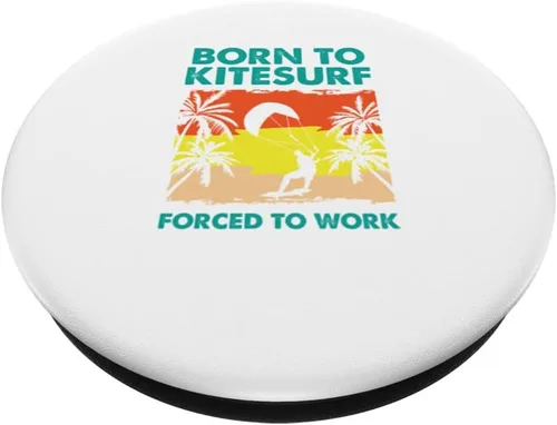 Vista 2 de Born To Kitesurf - Kiteboarding Funny Kitesurfing PopSockets Swappable PopGrip