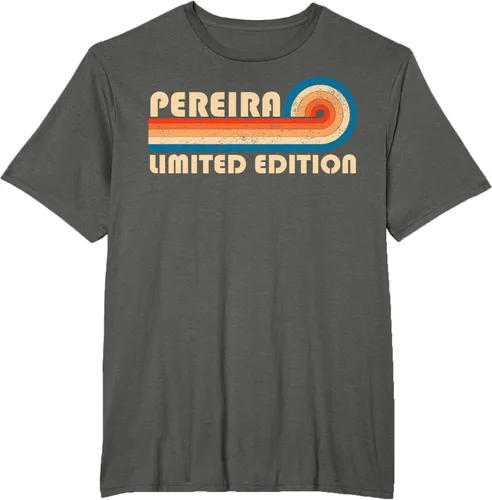Vista 7 de PEREIRA - Camiseta vintage con apellido retro de los años 80 y 90, Negro