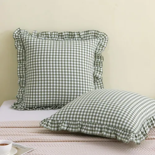 Vista 17 de 2 Pack Pink Ruffle Throw Pillow Covers 18"x18" Rosa