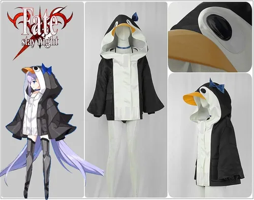 Vista 6 de Cos-Love Disfraz de pingüino de anime con capucha para fiesta de Halloween