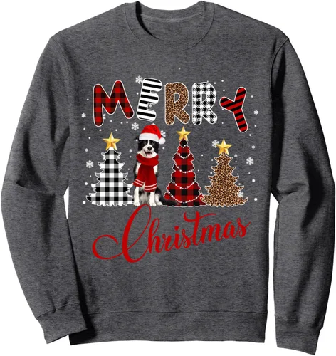 Vista 4 de Merry Dogmas Border Collie Dog Sweater Christmas Sudadera de Santa Christmas, Negro