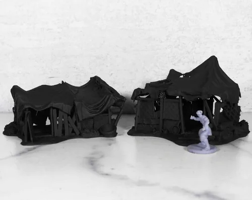 Vista 5 de Infinite Dimensions Games - Miniatura impresa en 3D Wightwood Abbey Beggars' Hovels