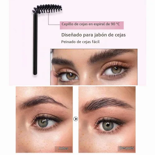 Vista 4 de Paquete de 2 kits de jabón para cejas, gel de cejas 4D, gel de ajuste de cejas de larga duración, impermeable, bálsamo de maquillaje para cejas
