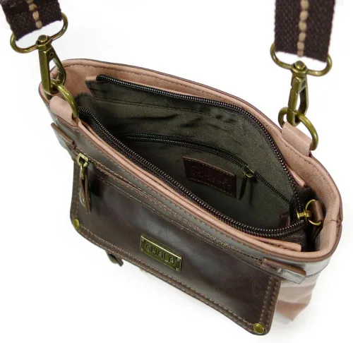 Vista 5 de CHALA GEMINI - Bolso bandolera de piel sintética para regalo con doble cremallera