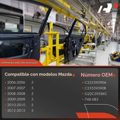 Vista 3 de A-Premium Elevalunas eléctrico con motor compatible con Mazda 5 2006-2010 2012-2015 delantero izquierdo del lado del conductor