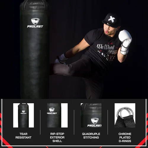 Vista 3 de 4 ft 80lb Heavy Boxing Punching Bag, Muay Thai, MMA, Strength Training Equipment, Hanging