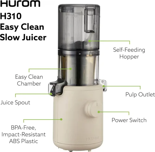 Vista 7 de Hurom H310A Exprimidor personal de alimentación automática y masticación lenta (H310A Beige)