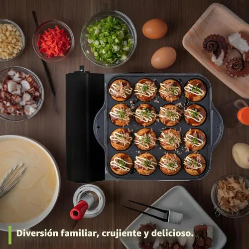 Vista 7 de CookKing - Sartén antiadherente TAKOYAKI para parrilla/placa de cocción, fabricada en Corea