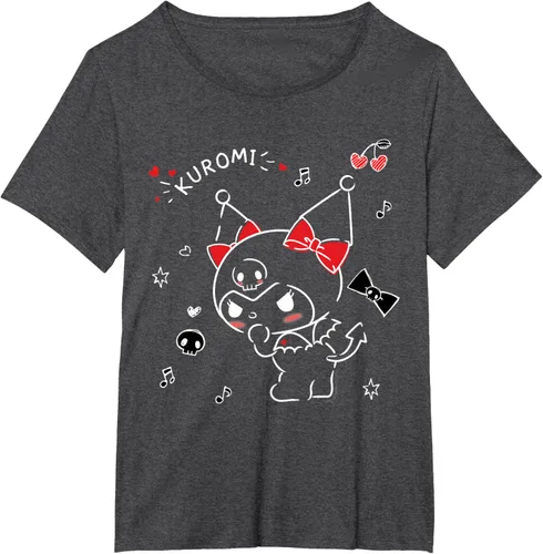 Vista 24 de Kuromi Camiseta Mischievous Tee Shirt Negro