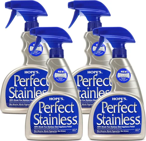 Vista 11 de HOPE'S Perfect - Limpiador y pulidor de acero inoxidable con paño de microfibra, 22 onzas, fórmula autopulidora sin rayas, bloquea las huellas