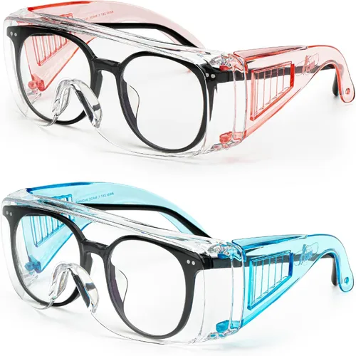 Vista 24 de UNCO - Gafas de seguridad sobre gafas, gafas protectoras, antiniebla, para trabajo, gafas de seguridad sobre gafas