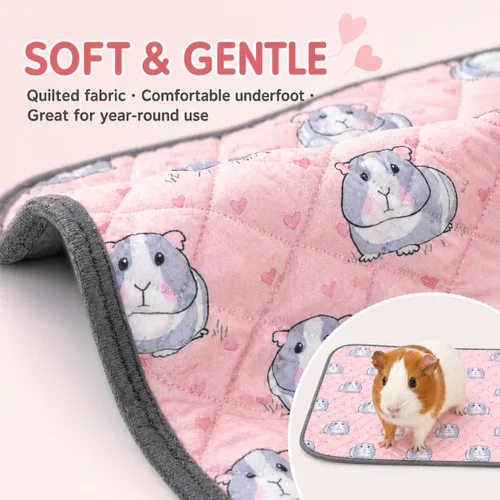 Vista 5 de 4 forros para jaula de conejillo de indias, almohadillas lavables para orina de conejillo de indias, impermeables, reutilizables y antideslizantes