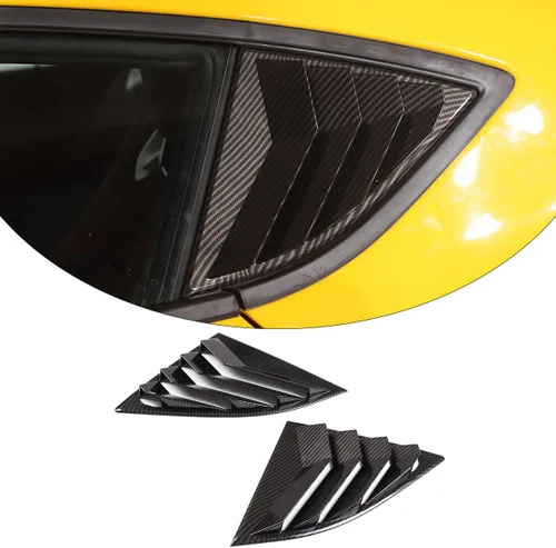 Vista 8 de ABS compatible con Toyota Supra GR A90 A91 MK5 2018 2019 2020 2021 2022 2023 2024 Cubierta triangular para persianas traseras (negro)