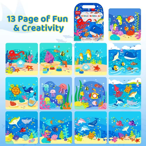 Vista 7 de JoyCat Libro para colorear de agua oceánica para niños pequeños de 1 a 3