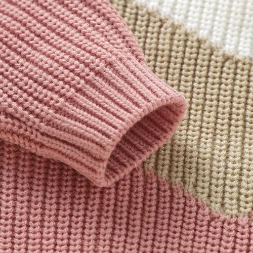 Vista 6 de LAGKIYOJ Suéter de punto de manga larga para bebé niña pequeña con bordado de bastón de caramelo, ropa de otoño e invierno