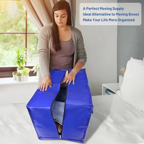 Vista 7 de BlissTotes Bolsas de mudanza, suministros de mudanza resistentes y bolsas de almacenamiento, bolsas de embalaje extragrandes, cajas con bolsillos