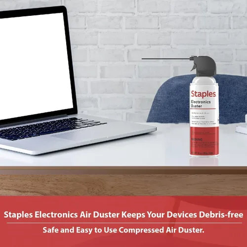 Vista 4 de Staples Plumero de aire comprimido – 10 oz. Lata para electrónica, teclados y dispositivos de oficina