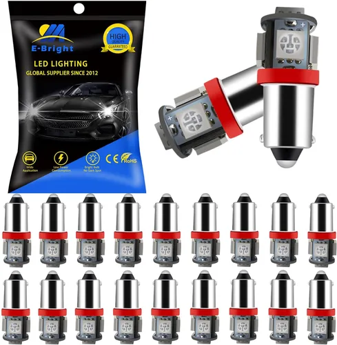Vista 11 de Bombillas de luz LED EverBrightt BA9S 194 168 W5W SMD, lámpara para puerta lateral, baliza de coche, CC 12 V, 5SMD-Azul Bule