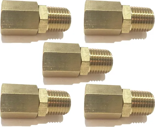 Vista 4 de Adaptador giratorio macho de latón 1/4" NPT combustible/aire/agua/aceite/gas WOG (Cantidad 01)