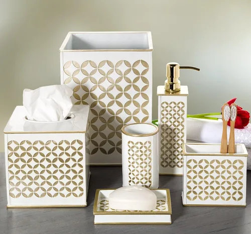 Vista 8 de Creative Scents Dispensador de jabón de manos Diamond Lattice para baño, dispensador de loción decorativo para encimera con bomba de metal duradera