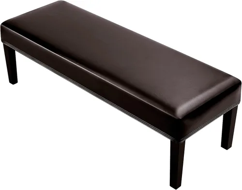 Vista 27 de YISUN Fundas de banco de jacquard para comedor, funda elástica lavable y extraíble para banco, protector de asiento rectangular para bancos de Beige