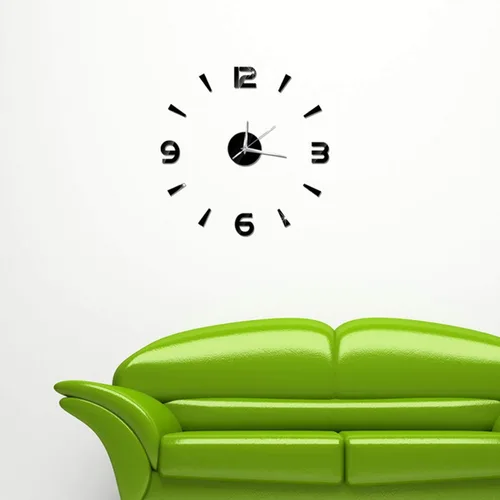 Vista 5 de HERCHR Reloj 3D, reloj de pared de bricolaje, reloj de pared grande y moderno, sin marco, calcomanías de pared, decoración de reloj, kit de reloj